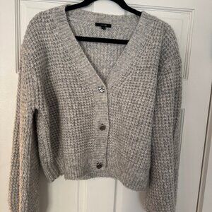 Joes Jeans Elliot Shrunken Cardigan With Grey Silver Buttons
